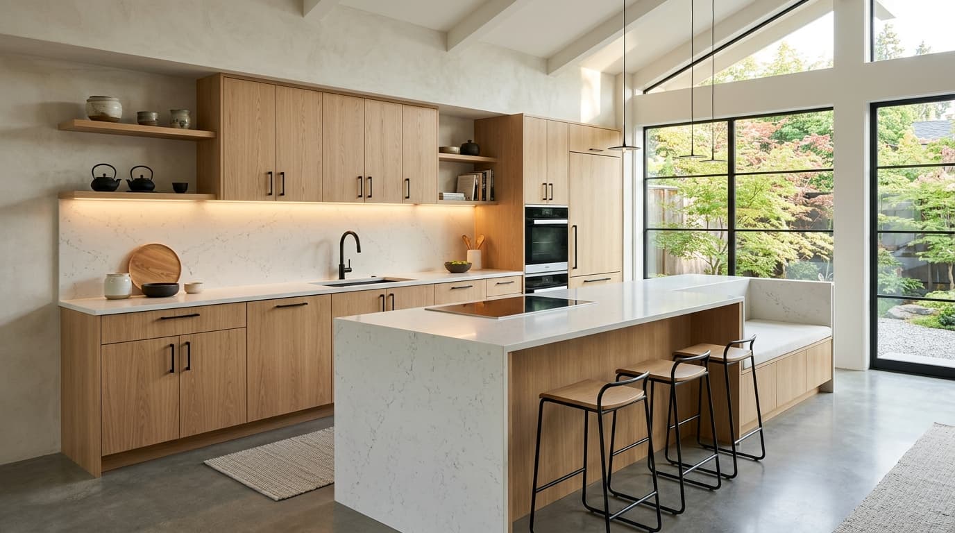 Modern Minimalist Custom Kitchen Set & Island